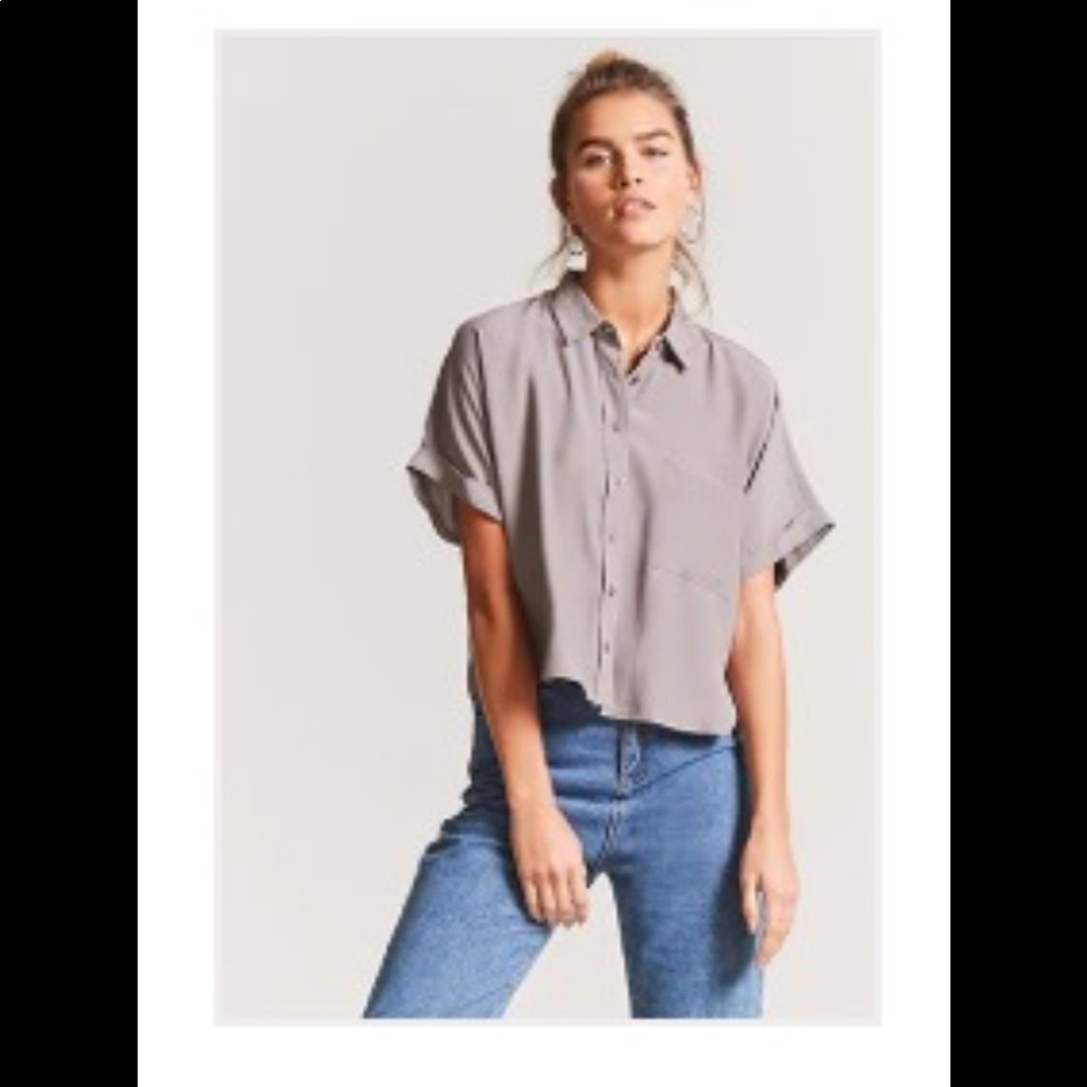 Cropped sheer top